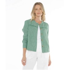 Jump Boxy Linen Jacket - HONEY DEW