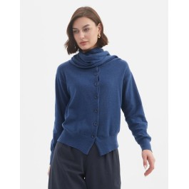 Tirelli - Wrap Collar Knit - Twilight Blue