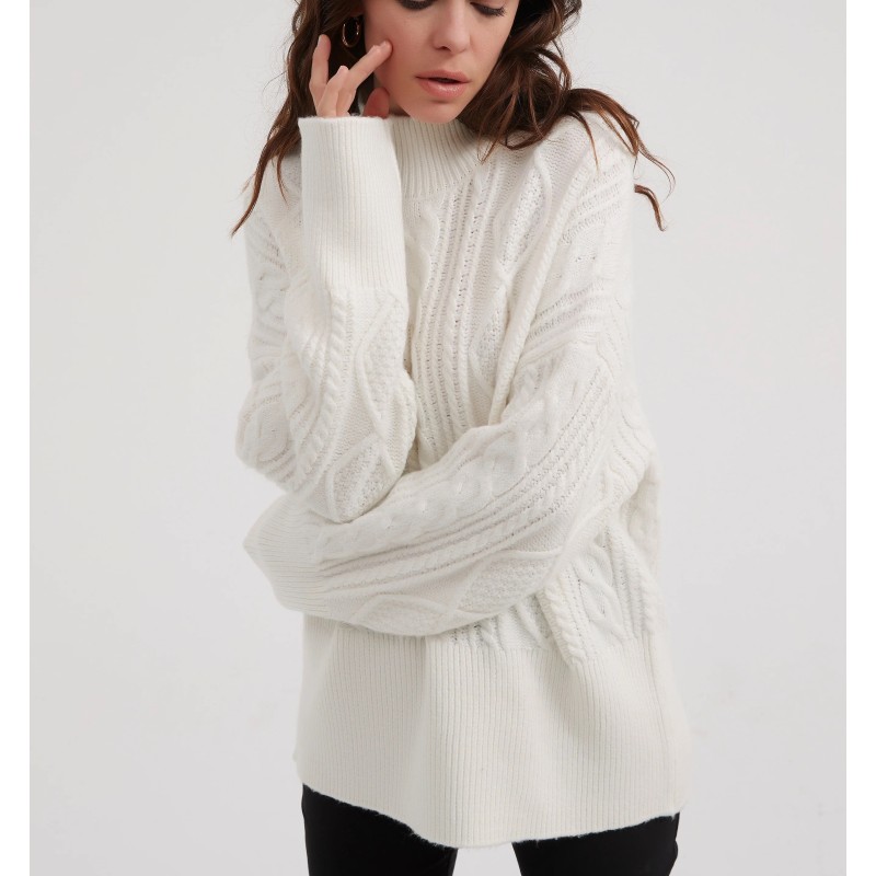 Tirelli - Classic Cable Turtle Neck Knit - IVORY Tirelli - Classic Cable Turtle Neck Knit - IVORY