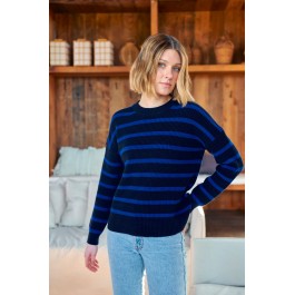 Maxted Navy/Blue Stripe Eight Pullover