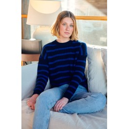 Maxted Navy/Blue Stripe Eight Pullover
