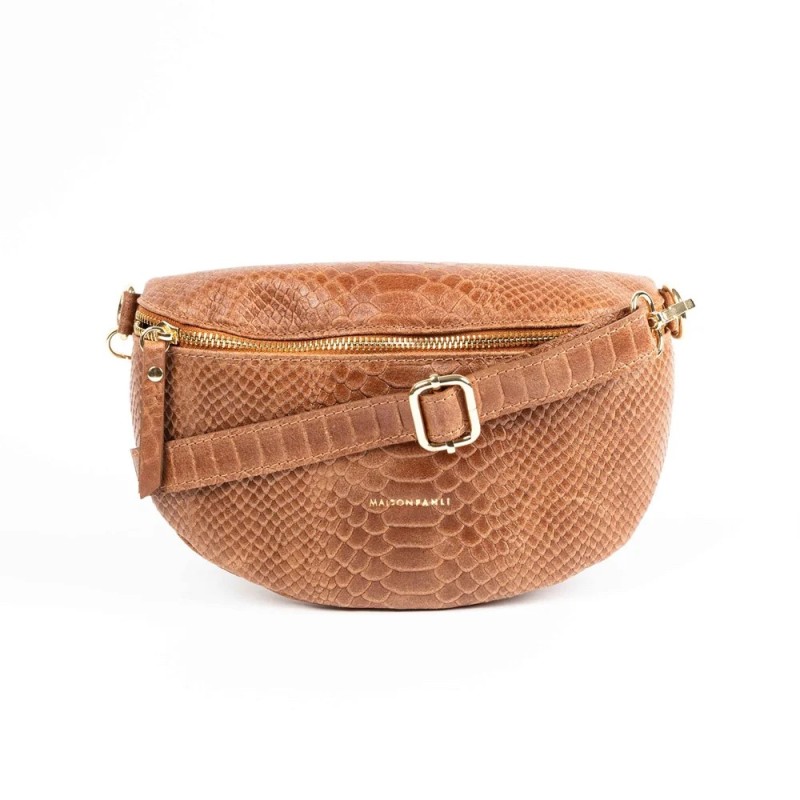 MAISON FANLI - SNAKE Bum Bag Camel MAISON FANLI - SNAKE Bum Bag Camel