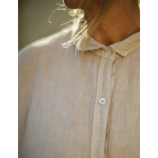 Salomé classic linen shirt dress - NATURAL