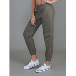 3rd Story - Torquay Pleated Chino Jogger - KHAKI