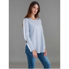 3rd Story - Junee Leopard Star Long Sleeve T Shirt - GREY MARLE