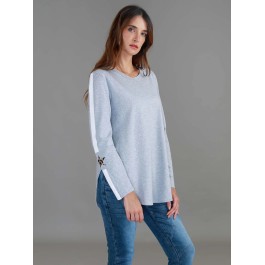 3rd Story - Junee Leopard Star Long Sleeve T Shirt - GREY MARLE