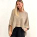 Alice Fringed Poncho Top - NATURAL (heavy weight)