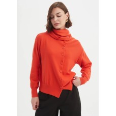 Tirelli - Wrap Collar Knit - Flame