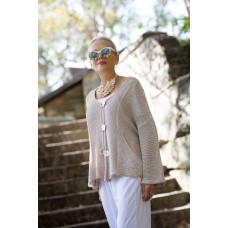 La Luna - Cotton Knit Cardigan - MINK