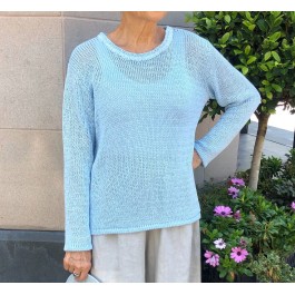 La Luna - Cotton Knit Jumper - BLUE